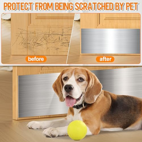2 PCS 6" x 34" Self Adhesive Brushed Door Kick Plate for 36" Door Bottom