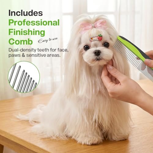 Pecute Self-Cleaning Undercoat Rake for Dogs Cats with Thick Double Coats