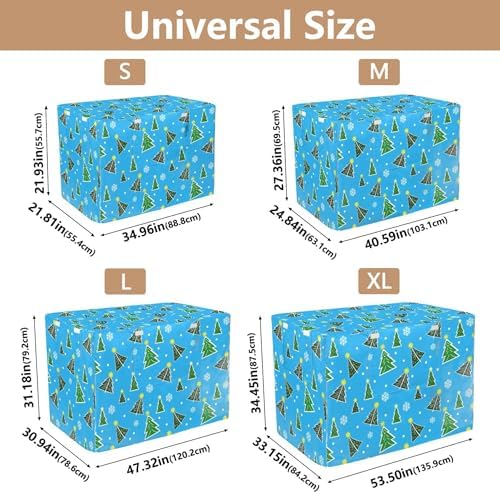 Kigai Christmas Tree Dog Crate Cover Oxford Fabric Windproof Waterproof Kennel Cover with Breathable Mesh & Roll-Up Panels, Fit for 54 in Cage, Washable