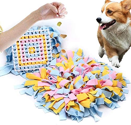 Snuffle Mat for Dogs, Durable Washable Dog Cat Slow Feeding Mat,Dog Puzzle Enrichment Toys, Dog Sniffing Pad Anti Slip Nosework Blanket for Distracting Smell Training Foraging,A,S