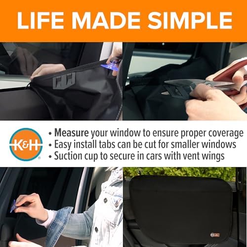 K&H Car Door Protector for Dogs, 2 Pack - 27x19in Black