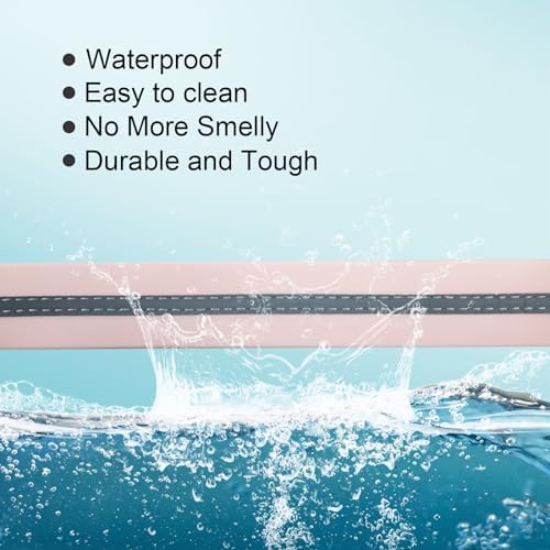 Nimble Reflective Waterproof Dog Collar Adjustable Odor Resistant Easy Clean Pet Collar for Small Medium Large Dogs Night Walking Outdoor Rainy Use (Light Pink, Small (9.45”-14.17”inches))