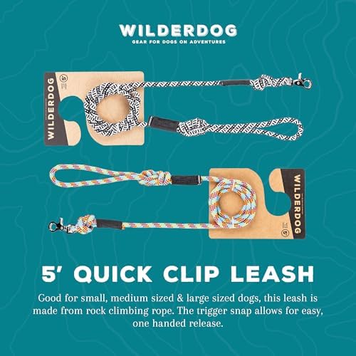 Wilderdog Climbing Rope Quick Clip Dog Leash - 5 ft - Cascade
