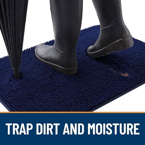 OLANLY Dog Door Mat for Muddy Paws 45x27, Super Absorbent Chenille Mud Mat