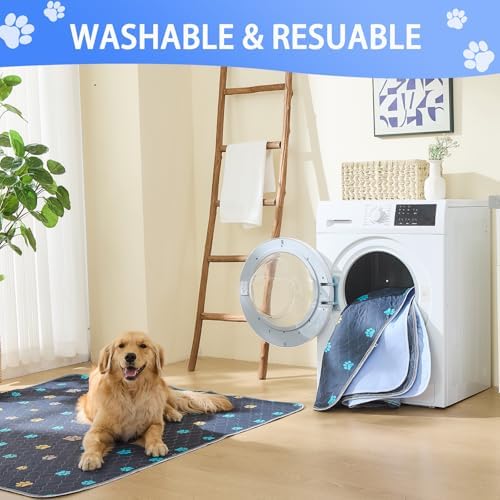 Washable Pee Pads for Dogs, 48'' x 48'' Large Reusable Puppy Pads, 2 Pack