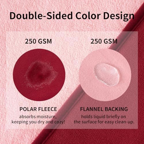 QiyI Reversible Waterproof Blanket for Bed Couch Sofa, 40x60, Burgundy/Pink