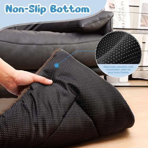 Dog Crate Pad, Washable Cozy Dog Bed Mat for Large Dogs 42"x28", Brown
