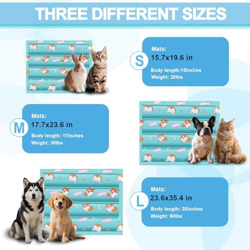 Cooling Dog Bed, Premium Pet Cooling Mat Waterproof & Scratch-Resistant, Non-Slip Summer Essential for Dogs Cats, Foldable Cooling Pad for Indoor Outdoor Travel(Small 20''*16'')