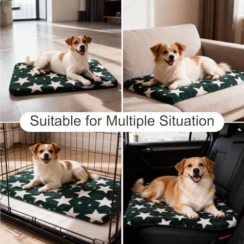 Dog Crate Pad Washable Dog Pet Bed for Crate kennel Medium Mat 30in Green