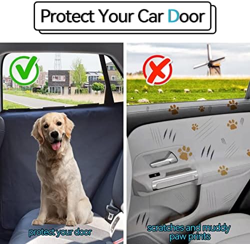 Durapower Dog Car Door Protector丨4 Pack Extra Big & Thick Anti Pet Scratching Waterproof Vehicle Door Covers Guard Truck Interior Panel Safe SUV Universal 600D Black
