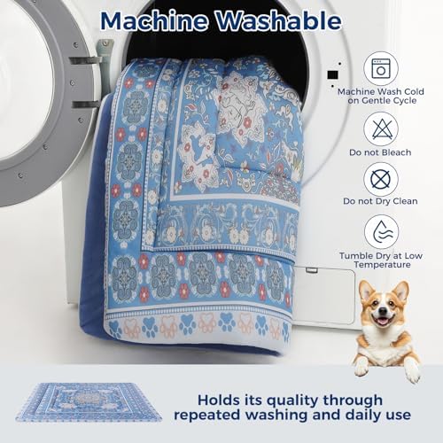 BINGPET Cooling Mat for Dogs, 48x28in Reversible Self-Cooling Dog Pad