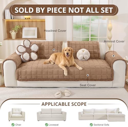 OstepDecor Couch Cover for Dogs, Washable Non Slip Sofa Cover for Pets