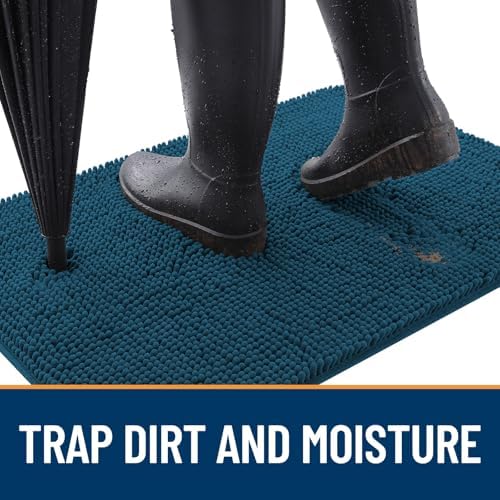 OLANLY Dog Door Mat for Muddy Paws 45x27, Super Absorbent Chenille Mud Mat