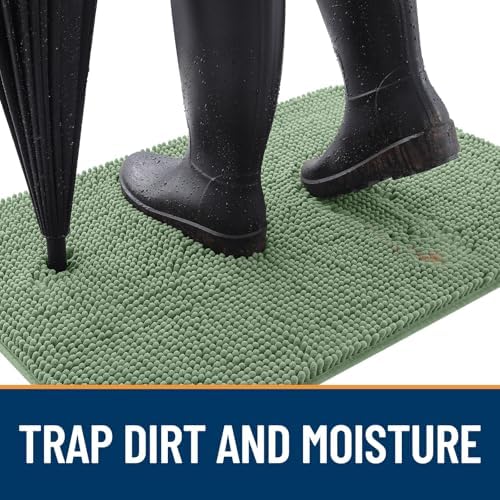 OLANLY Dog Door Mat for Muddy Paws 24x16, Super Absorbent Mud Mat