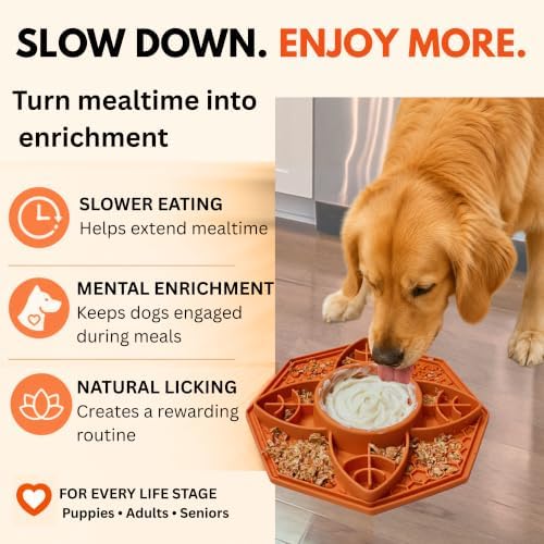 PetThrow Dog Lick Mat & Slow Feeder Bowl, Dog Enrichment Toy for Wet Food