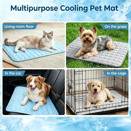 Cooling Mat for Dogs Large,Dog Cooling Mat Indoor,12"x16",Crate Pad for Pet