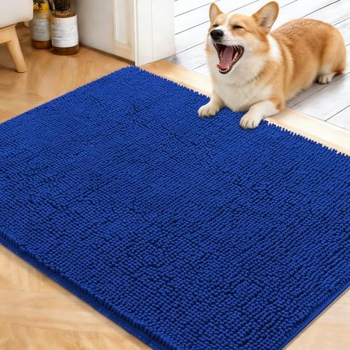 OLANLY Dog Door Mat for Muddy Paws 40x32, Super Absorbent Chenille Mud Mat