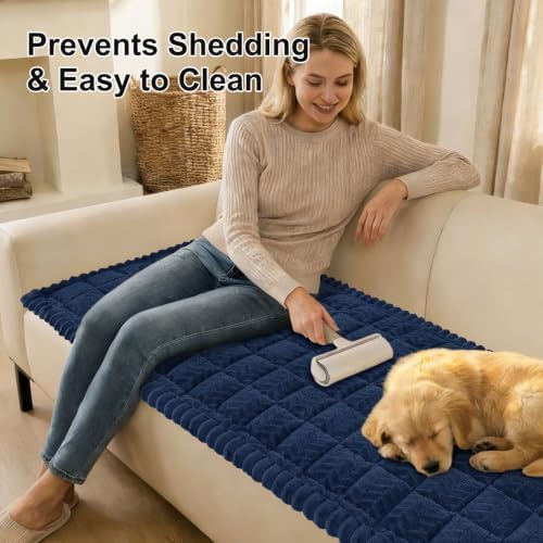 Smiry Couch Cover for Dogs, Non Slip Fuzzy Pet Sofa Covers Washable