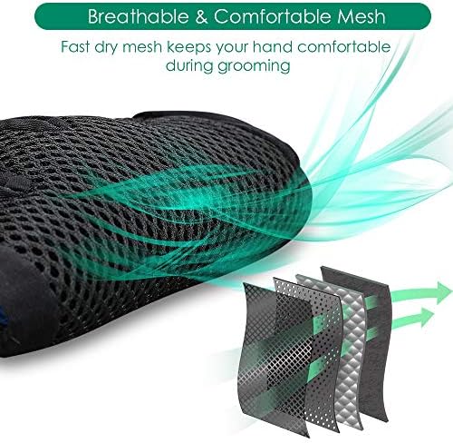Pet Hair Removal Glove with 255 Silicone Tips for Dogs & Cats, 1 Pair Green