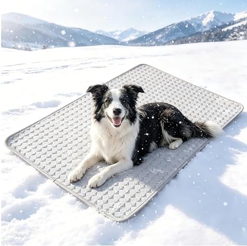 Summer Cooling Mat for Dogs and cats, Non-Slip Ice Silk Self Coo Mat for Medium and Large Pets,Non-Toxic,Scratch-Proof and Washable Sleeping Pad for Bed, Crate,Indoor,Outdoor, Car Seats, 40"x28"Grey