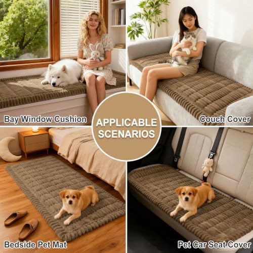 hyha Couch Cover for Dogs, Washable Non Slip Plush Flannel Sofa Protector