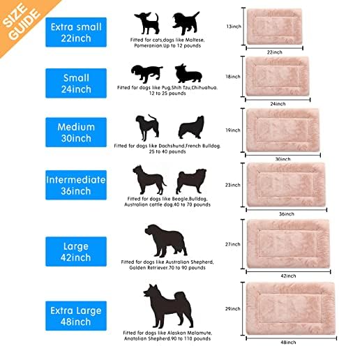Dog Crate Pad Washable Dog Bed for Crate Medium Cozy Mat 30-Inch Pink