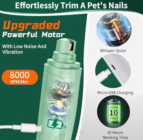 CATPICK 2-in-1 Cat & Dog Nail Clippers with Grinder and Dual LED Lights