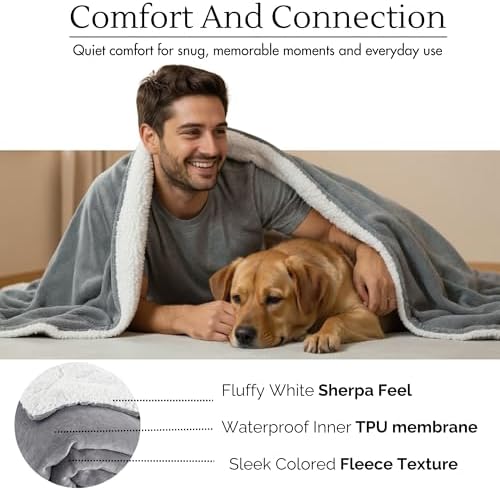 Waterproof Blanket for Bed Couch Sofa, Fleece Throw Blanket (40x60)
