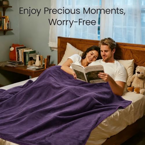 LOOBANI Waterproof Blanket for Bed Full/Queen, Reversible Leakproof 80"x90"