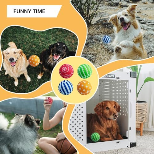 AMA SPORT Squeaky Tennis Balls for Dogs 12 Pack 2.0" Small Tennis Balls for New Puppy Small Dog Toys for Fetch, Exercise, Outdoor Play