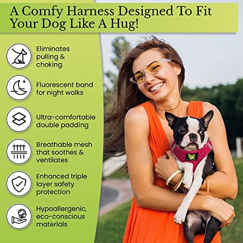EcoBark Teacup Dog Harness, Soft Step in Puppy Vest, XXXS, Under 5 Lbs