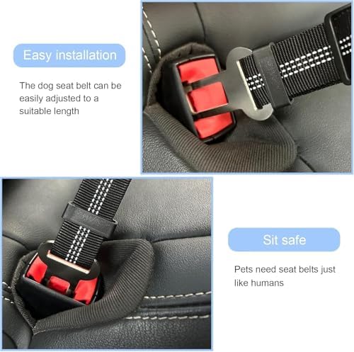 2 Pcs Dog Seat Belt for Car for Kia Telluride 2023-2025, Bungee Retractable Dog Car Seat Belt Tether Adjustable Safety Harness Restraint with 360° Swivel Clip