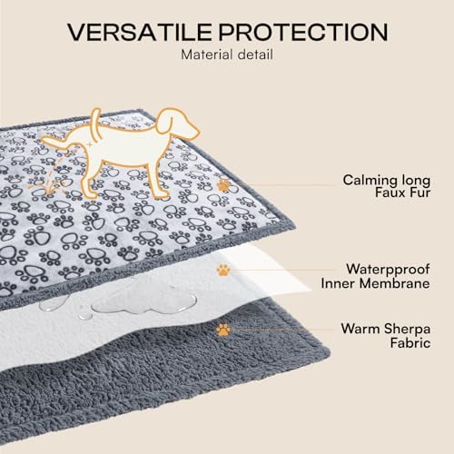 Luciphia Waterproof Dog Blanket Reversible Sherpa Fleece for Small Dogs Cat