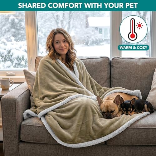 PetAmi Waterproof Dog Blanket for Medium Large Dog Pet, 60x40, Taupe