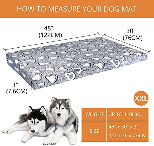 VANKEAN Reversible Cool/Warm Crate Mat Waterproof Washable Firm S-XXL Grey