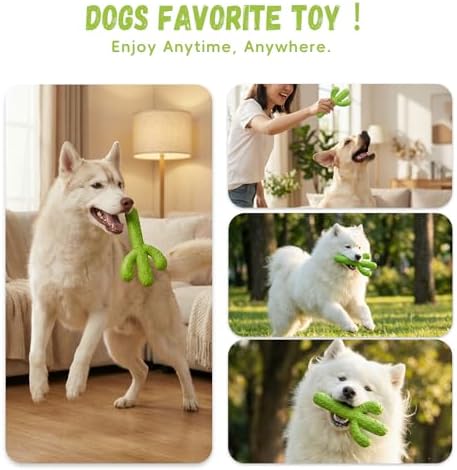 MewaJump Dog Chew Toys, Durable Rubber Dog Toys for Aggressive Chewers