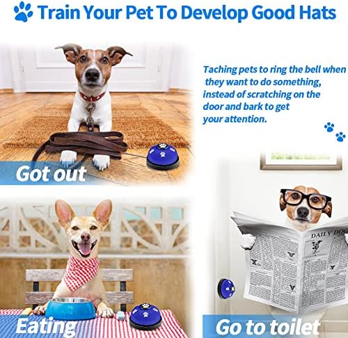 3 Pack Dog Doorbells, Pet Training Bells for Outside Potty Training and Communication, Bell for Dog Cat Puppy Interactive Toys (Dark Blue, 3 Pack)