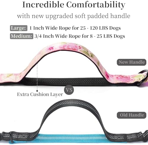 iYoShop Hands Free Dog Leash with Zipper Pouch, Pink Sakura, Large
