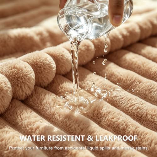 PERFEMET Waterproof Dog Blankets, Liquid Pee Proof Dog Blanket Reversible Corduroy Fleece Washable, Dogs Blankets for Furniture Protection Calming Pets Anxiety Indoor Outdoor, 40"x50", Khaki