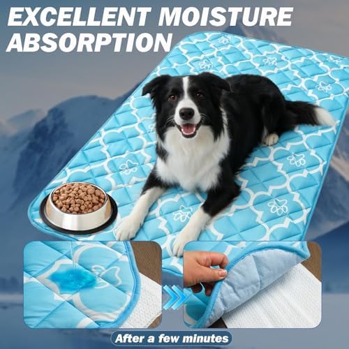 EXPAWLORER Dog Cooling Mat-28.3''*47.2'' Upgraded Extra Large Cooling Pad for Dog Dogs Cats Pets in Summer Keep Cool,Washable,Non-Slip Blanket for Grate Sofa Bed Outdoor