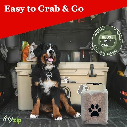(re)zip Large Pet Food Travel Bag & Kibble Carrier, 40-Cup Roll Top Magenta
