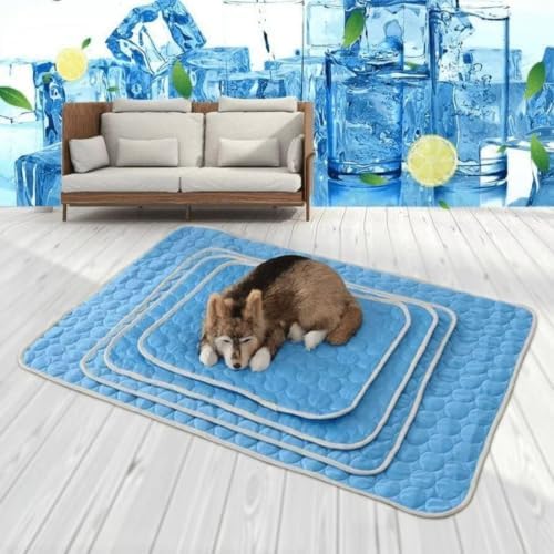 ChillPaws Cooling Mat – Ice Silk Gel Self-Cooling Tech, Stays Below Ambient Temp, Honeycomb Breathable + Anti-Slip Bottom + Washable, for Indoor/Outdoor/Car. (Brown,L(27.55 X 21.65 in))