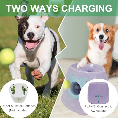 Dog Ball Throwing Machine for Small to Medium Sized Dogs, Dog Interactive Toy Pet Ball Launcher with Balls (Yellow with Remote Contro)