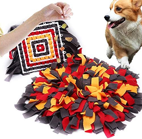 Snuffle Mat for Dogs, Durable Washable Dog Cat Slow Feeding Mat,Dog Puzzle Enrichment Toys, Dog Sniffing Pad Anti Slip Nosework Blanket for Distracting Smell Training Foraging,B,S
