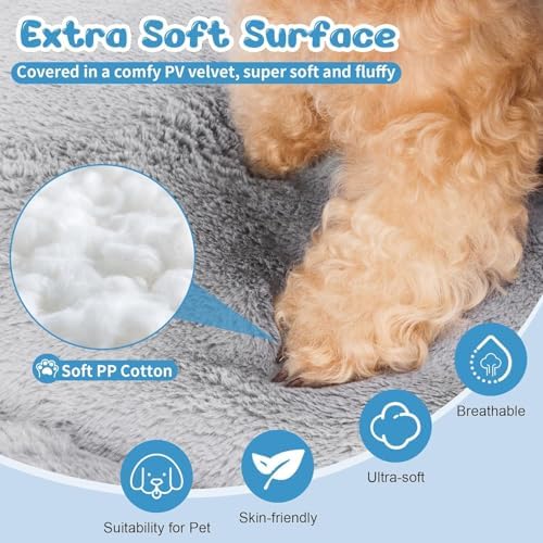Dog Crate Pad, Washable Cozy Dog Bed Mat for Large Dogs 42"x28", Dark Gray