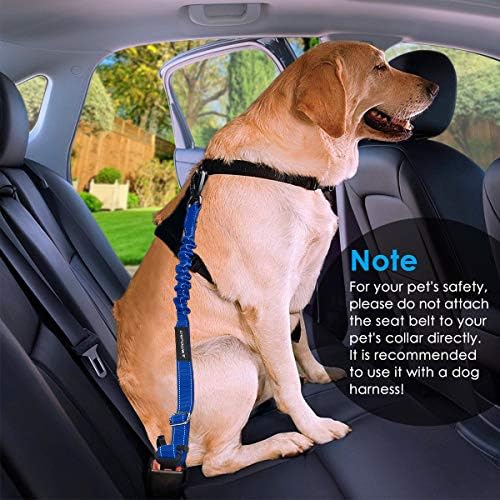 URPOWER 3-in-1 Dog Car Seat Belt, Adjustable Bungee, 2 Pack