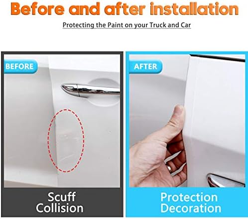 MYFAMIREA Anti-Scratch Anti-Collision Adhesive Strip Car Door Edge Guard Protector Strip Car Door Scuff Plate Protectors Transparent Invisible Tape for Rear Bumper/Door(66Ft x 0.8In)