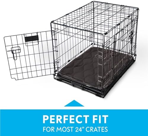 Paw Inspired Washable Padded Crate Mats for Dogs, Gray, 23x17 Inch