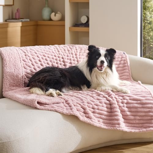 Bedsure ComfyFleece™ Waterproof Dog Blankets for Large Dogs,50x60