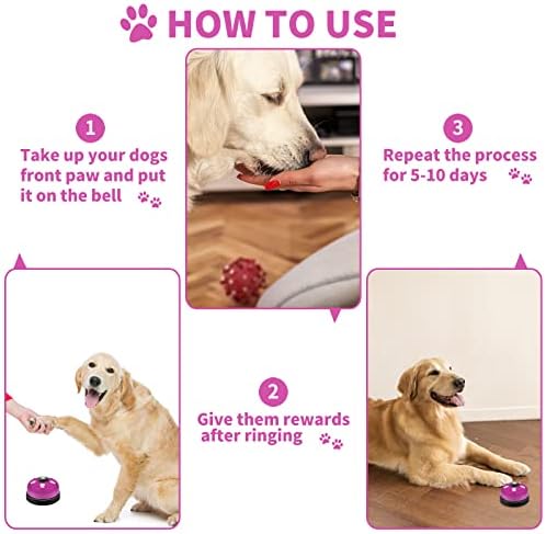 2 Pack Dog Doorbells, Pet Training Bells for Go Outside Potty Training and Communication Device Large Loud Dog Bell Cat Puppy Interactive Toys Adjustable Strap Door Bell (Purple)